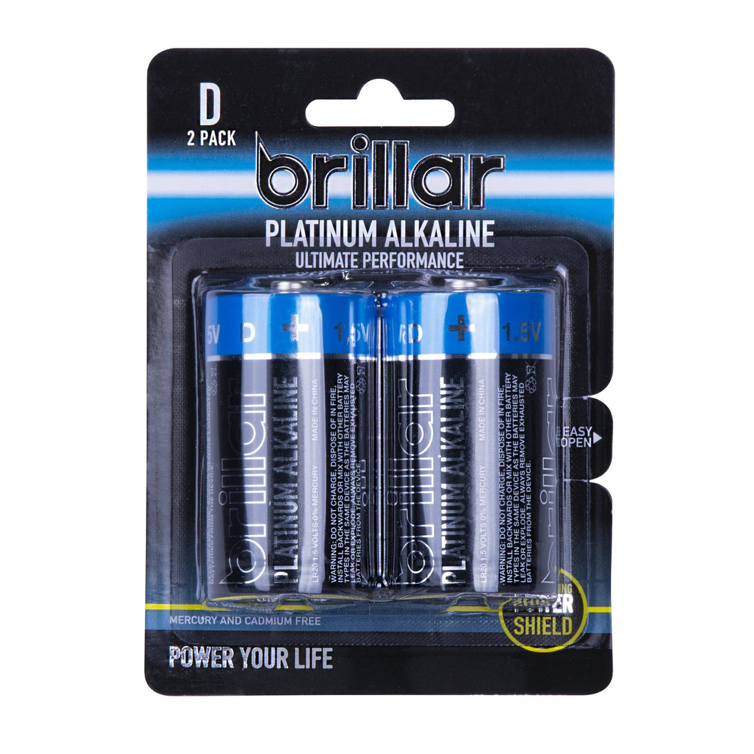D Platinum Alkaline Batteries 2pk - Living Today