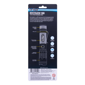 Brillar Investigator - 1000 Lumen USB Rechargeable Torch